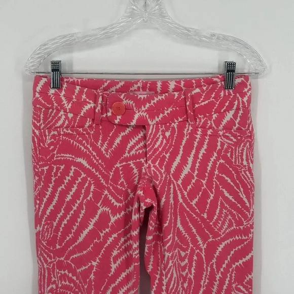 Lilly Pulitzer Cotton Blend Pink Zebra Print Barbie Capri Pants Womens Size 2 - Picture 2 of 13